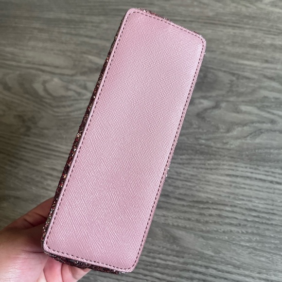 Kate Spade Greta Court Shiloh Glitter Cosmetic Travel Makeup Bag Pink - Picture 4 of 14